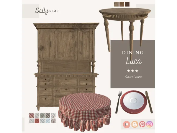 Alpha Dining LUCA - The Sims 4 Custom Content