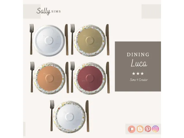 Alpha Dining Luca Plates - The Sims 4 Custom Content