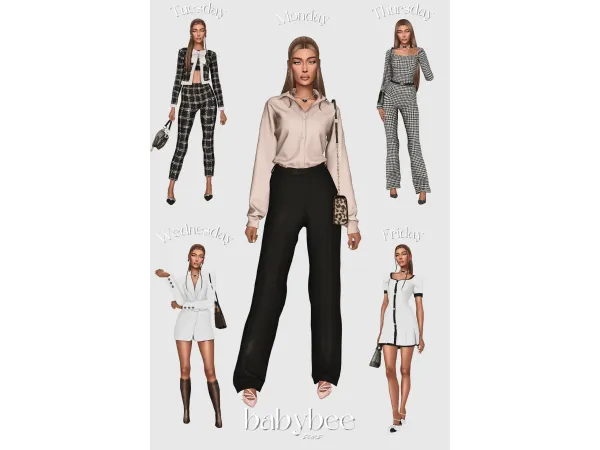 Sims 4 LAURAu2019S OUTFITS THIS WEEK | High-Fashion Lookbook by babybeesims