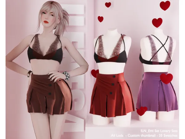 Alpha ILN Emi Outfit Set - The Sims 4 Custom Content