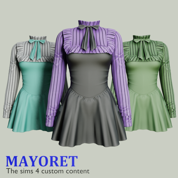 Alpha Mayoret Olivia Mini Dress by mayoret - The Sims 4 Custom Content