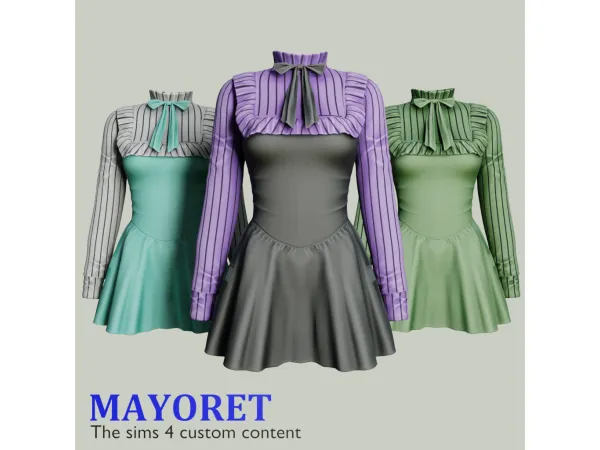 Sims 4 Mayoret-Olivia Mini Dress