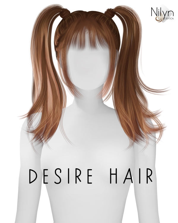 Alpha NILYN DESIRE HAIR by nilynsims - The Sims 4 Custom Content