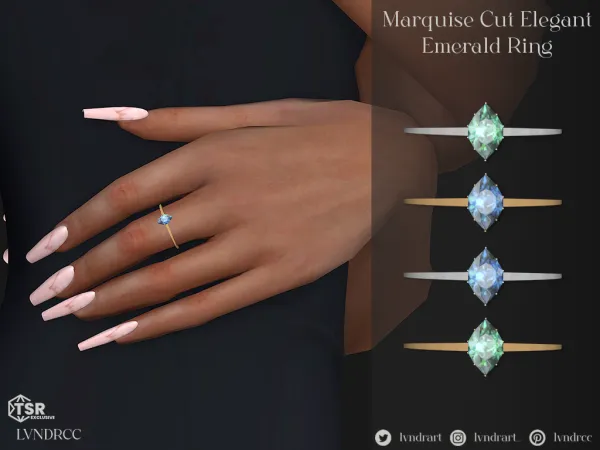 Marquise Cut Elegant Emerald Ring