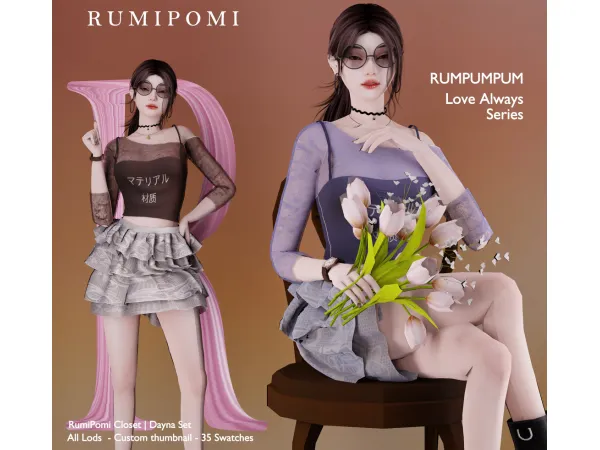 Alpha Rumpumpum_Dayna Set - The Sims 4 Custom Content