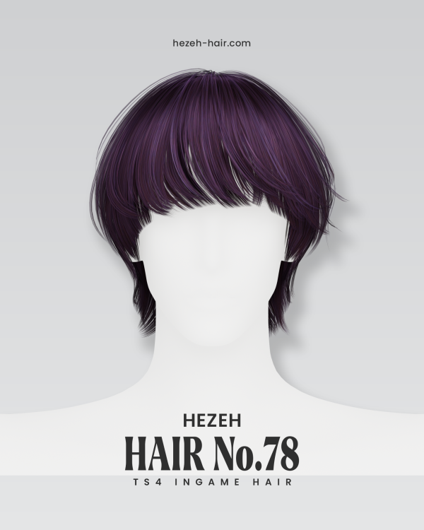 Alpha [Hezeh]Hair_No78 by hezeh - The Sims 4 Custom Content