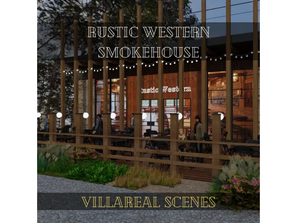 Sims 4 Mix Shaders CC: Rustic Western Smokehouse by VScenes