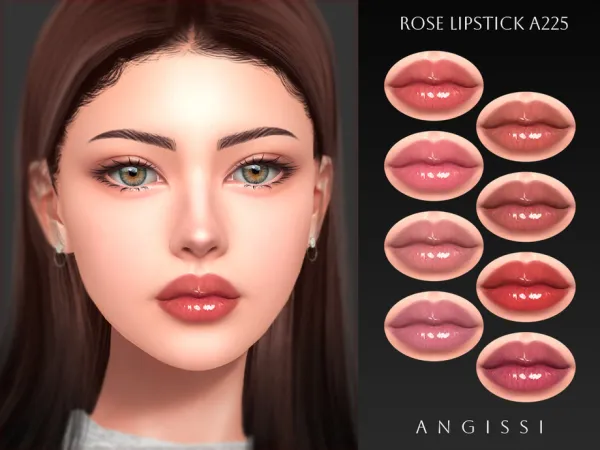 Sims 4 Rose Lipstick A225 by ANGISSI
