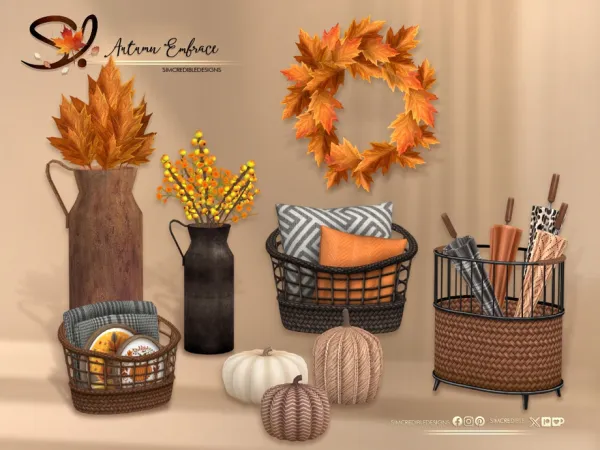 Alpha Autumn Embrace Decor - The Sims 4 Custom Content