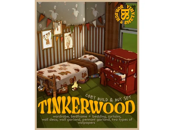 Maxis Match TINKERWOOD build buy set 9 items by borschandsmetania - The Sims 4 Custom Content