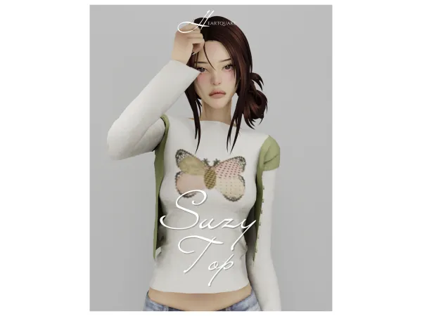 Maxis Match heartquake u2661 suzy top - The Sims 4 Custom Content