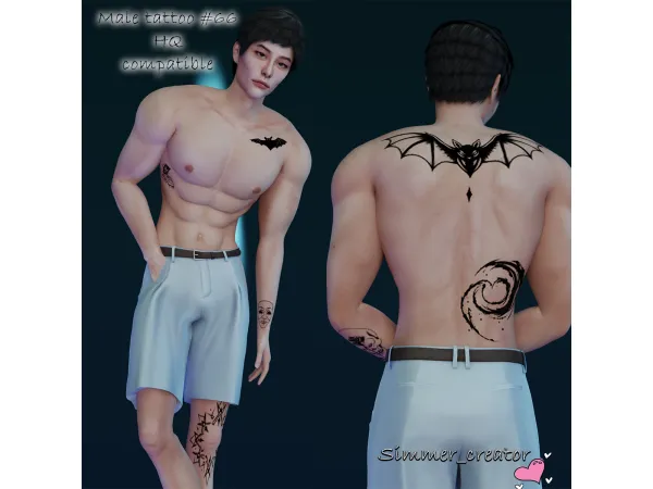 Mix Male tattoo 66 - The Sims 4 Custom Content