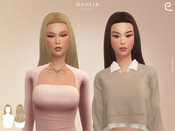 Sims 4 Dahlia Hairstyle by Enriques4