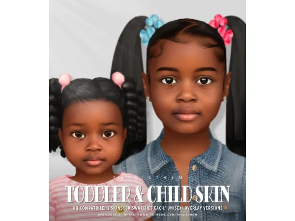Sims 4 Alpha Peles para Bebês CC: Infant&Toddler Skin N17 - Child Skin N35 by thisisthem