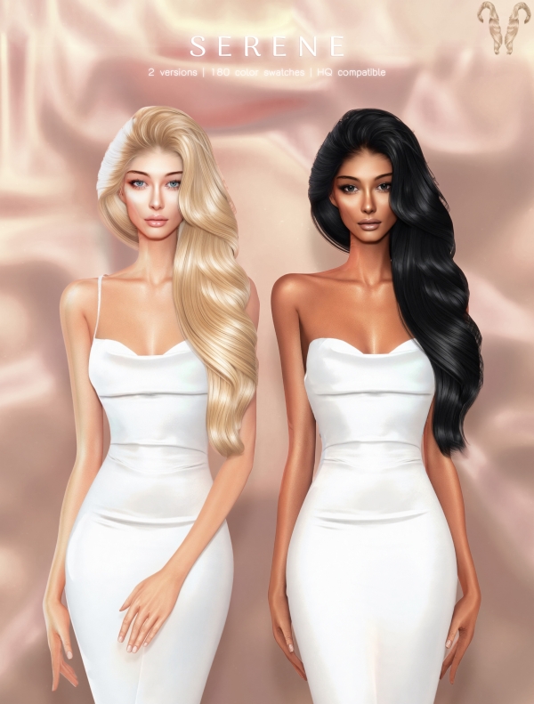 Alpha Serene Hairstyle by greenteahoney - The Sims 4 Custom Content