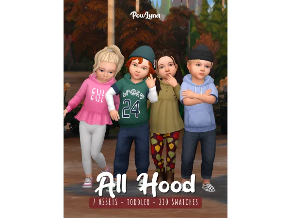 Maxis Match ALL HOOD set by powluna - The Sims 4 Custom Content