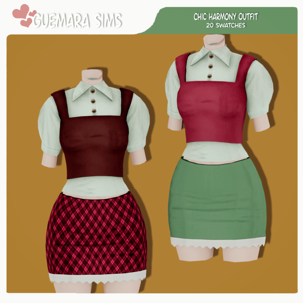 Maxis Match Chic Harmony Outfit (Top) by simsfinds - The Sims 4 Custom Content