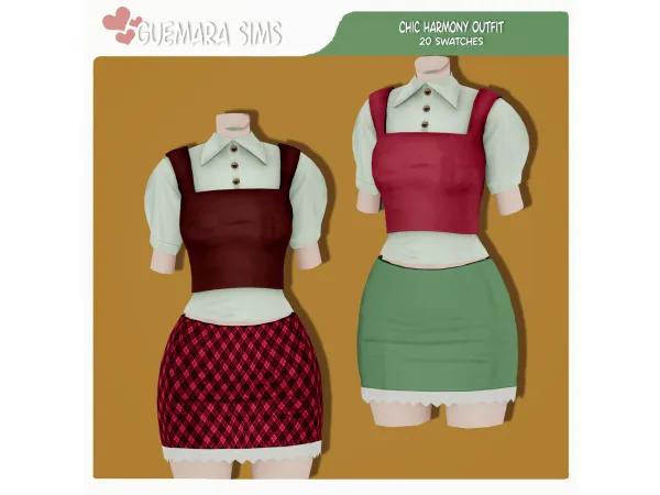 Sims 4 Chic Harmony Outfit (Top) By Guemara