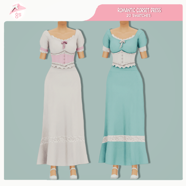 Maxis Match Romantic Corset Dress by simsfinds - The Sims 4 Custom Content
