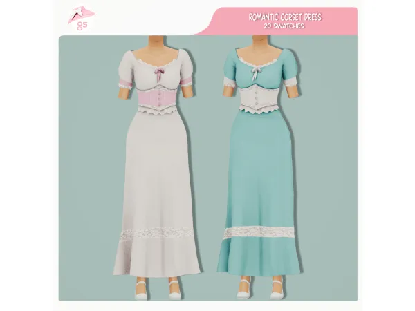 Sims 4 Romantic Corset Dress By Guemara