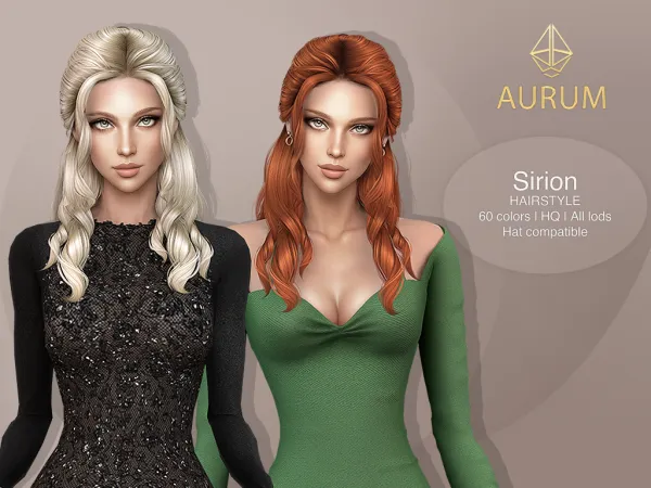 Sims 4 Sirion Hairstyle - Braided Half-Up Long Waves