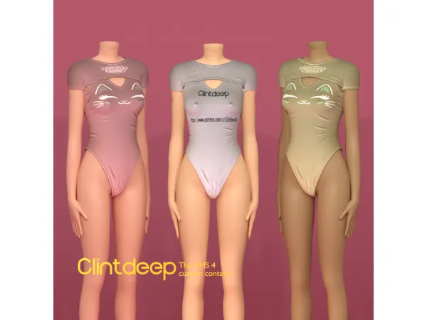 Clintdeep TS4 CC Michiko Bodysuit