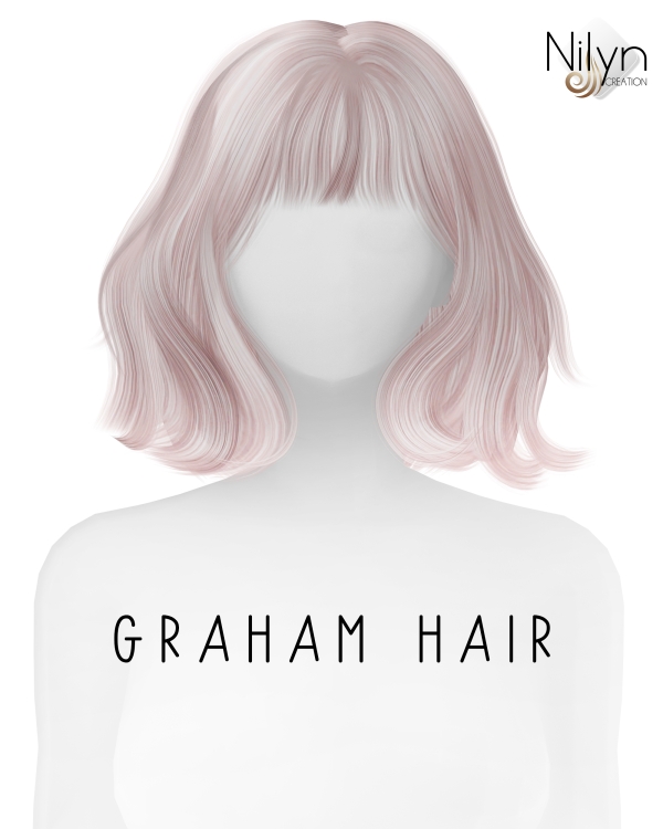 Alpha NILYN GRAHAM HAIR by nilynsims - The Sims 4 Custom Content