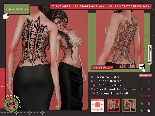 Mix Lost V2 Tattoo - The Sims 4 Custom Content