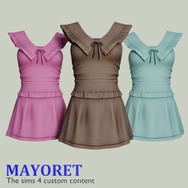 Alpha Mayoret Ratasya Dress by mayoret - The Sims 4 Custom Content