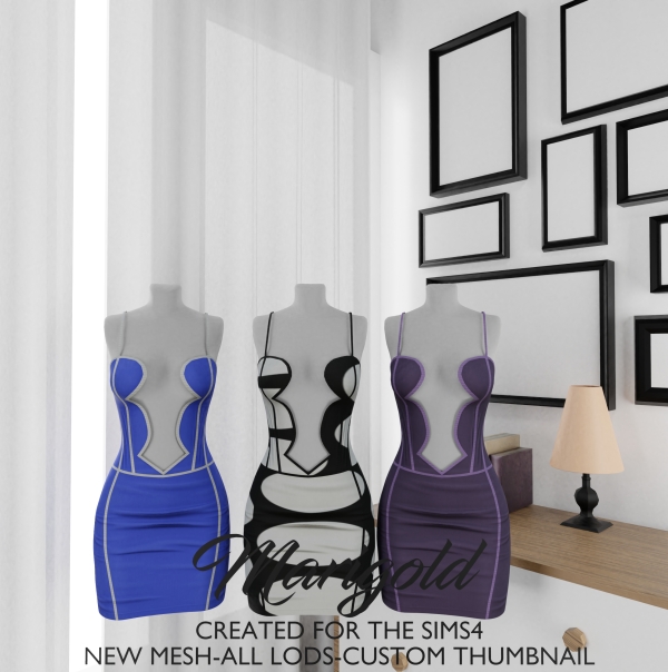Alpha MARIGOLS ISLA DRESS by marigoldsims - The Sims 4 Custom Content