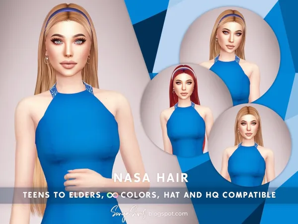 Alpha Nasa Hair [simsfinds] - The Sims 4 Custom Content