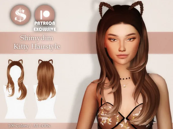 Maxis Match Shimydim Kitty Hairstyle Maxis Match - The Sims 4 Custom Content