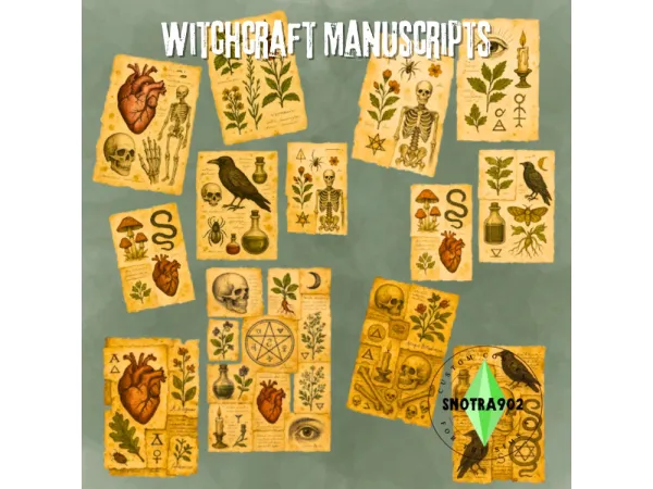 Mix Witchcrafts Manuscripts by Snotra902 - The Sims 4 Custom Content