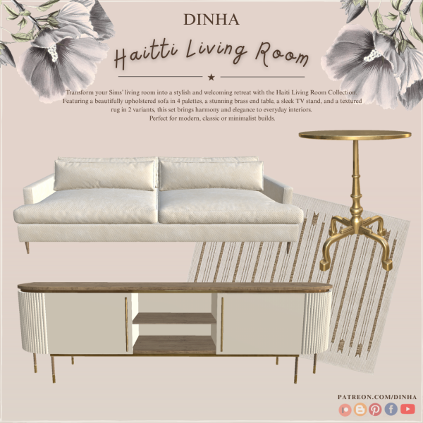 Alpha Haitti Living Room by dinhagamer - The Sims 4 Custom Content