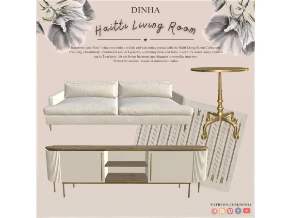 Alpha Haitti Living Room - The Sims 4 Custom Content
