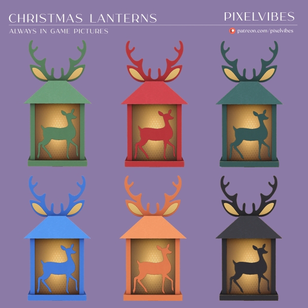 Mix Christmas Lanterns by pixelvibes - The Sims 4 Custom Content