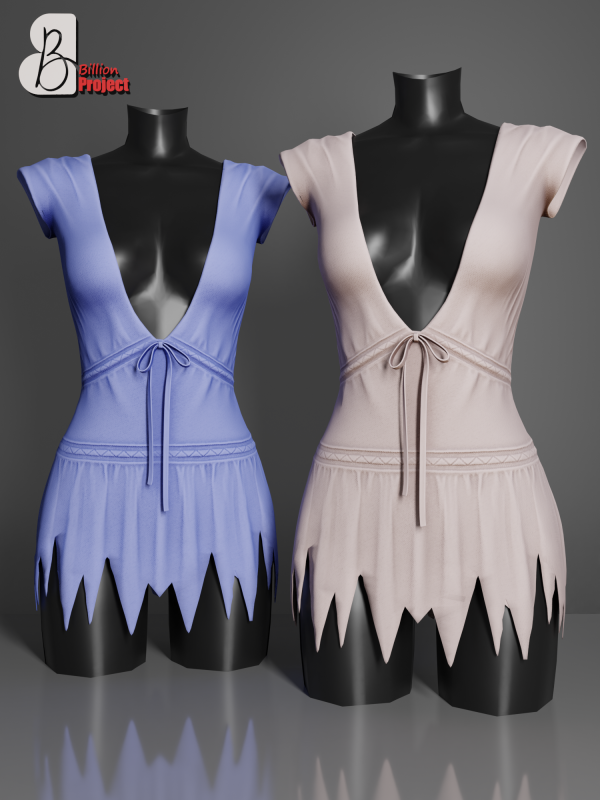 Alpha BillionProject Ululu Mini Dress by billion_project666 - The Sims 4 Custom Content