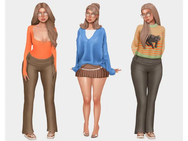 Sims 4 laying around the house (fall edition!) | sims 4 lookbooks by boujeesimss