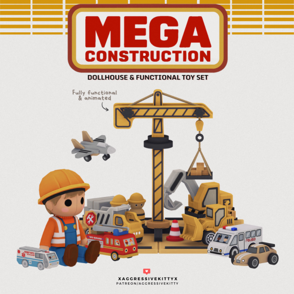 Maxis Match Aggressivekitty MEGA CONSTRUCTION TOY SET by simsfinds - The Sims 4 Custom Content