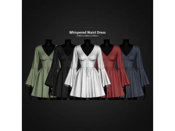 Sims 4 Whispered Waist Dress by gorillax3
