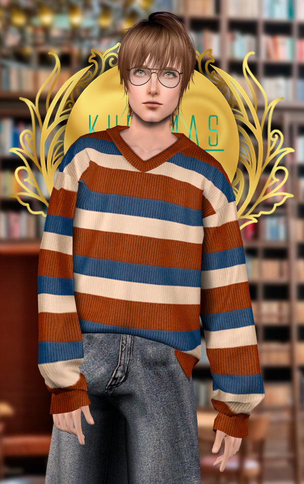 Kurimas 4t2 Gorillax3 VNeck Sweater II by simsfinds - The Sims 2 Custom Content