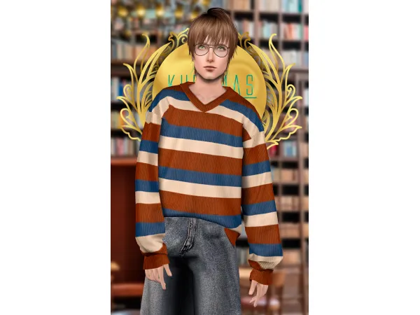 Kurimas 4t2 Gorillax3 VNeck Sweater II - The Sims 2 Custom Content