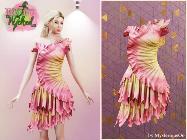 Alpha Glinda ballroom dress by MysteriousOo - The Sims 4 Custom Content