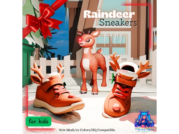 Alpha Raindeer Sneakers by PastelPaws - The Sims 4 Custom Content