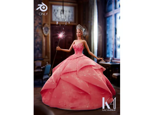 Alpha Wicked Glinda's Pink Dress by Kazavenue - The Sims 4 Custom Content