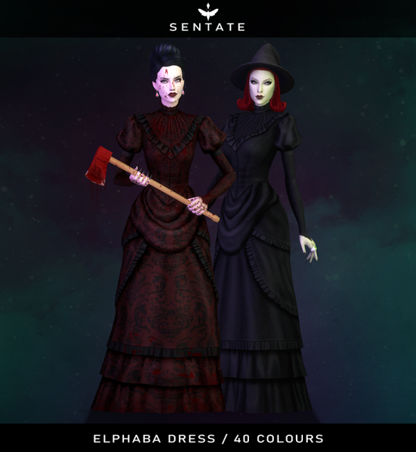 Mix Elphaba Dress by simsfinds - The Sims 4 Custom Content