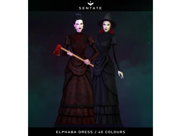 Mix Elphaba Dress by Sentate - The Sims 4 Custom Content