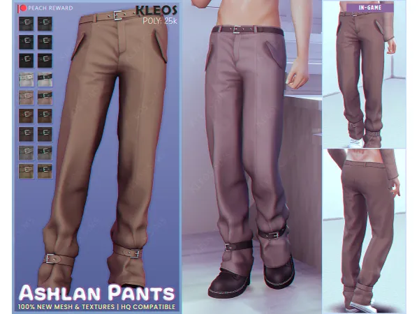 Alpha PEACH Ashlan Pants by kleossims - The Sims 4 Custom Content