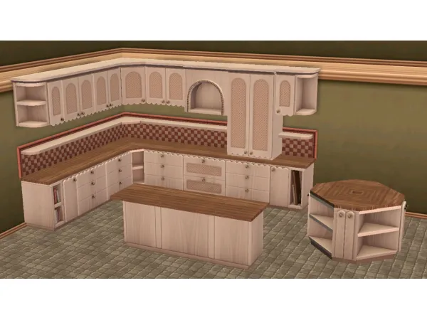 Valia Sunwoven Kitchen Set by jacky93sims - The Sims 2 Custom Content