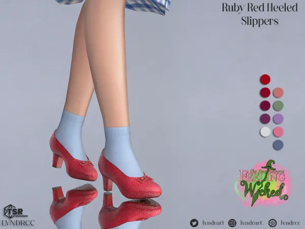 Alpha (Feeling Wicked) Ruby Red Heeled Slippers - The Sims 4 Custom Content